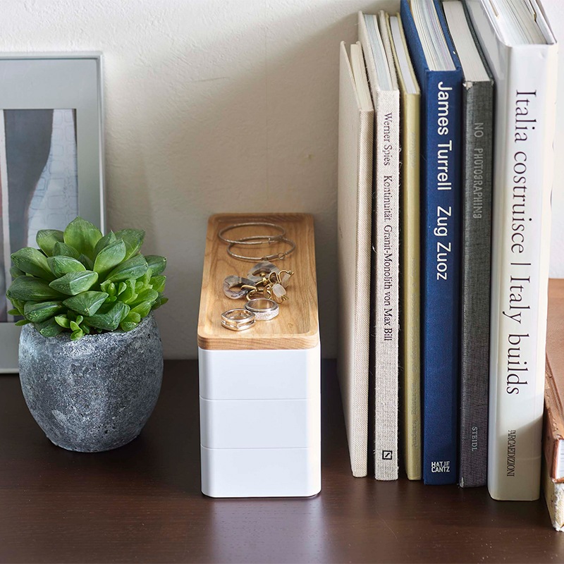 ｔｏｗｅｒ（タワー） トレー付きスリムアクセサリーケース ３段 リン　ナチュラル