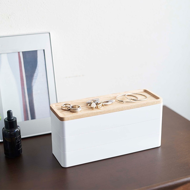 tower（タワー） トレー付きスリムアクセサリーケース 3段 リン