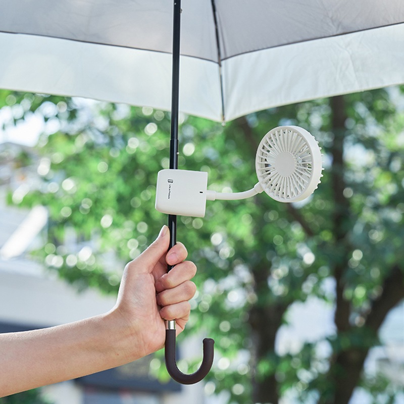 スマホも挟める薄型クリップファン　WH