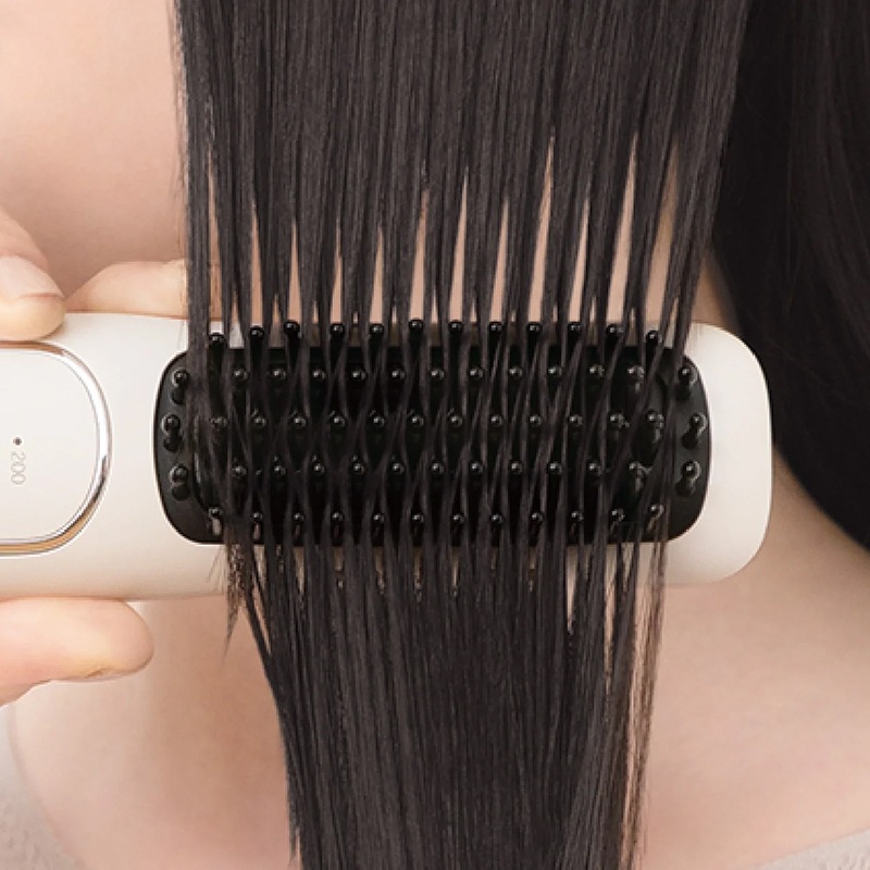 FESTINO 充電式 スタイリング ヒーターブラシ サンドベージュ