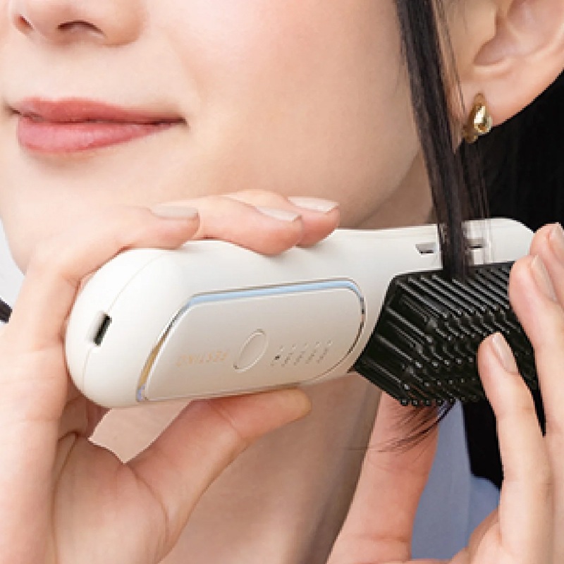 FESTINO 充電式 スタイリング ヒーターブラシ サンドベージュ