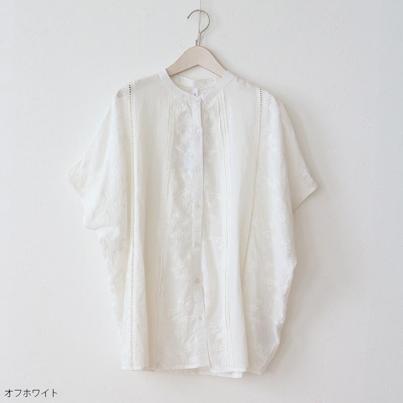 ボイル刺繍 ドルマンブラウス