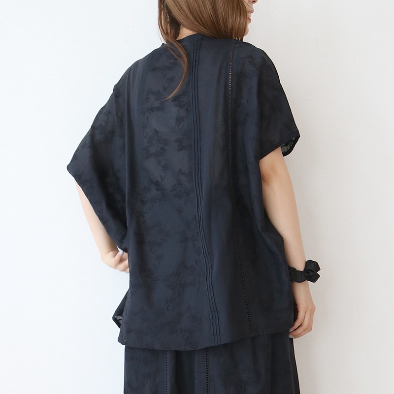 ボイル刺繍 ドルマンブラウス
