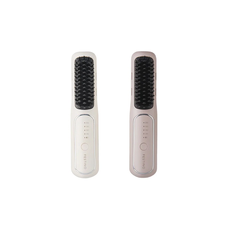FESTINO 充電式 スタイリング ヒーターブラシ ホワイト