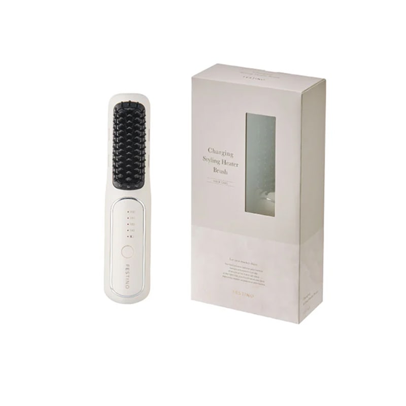 FESTINO 充電式 スタイリング ヒーターブラシ ホワイト