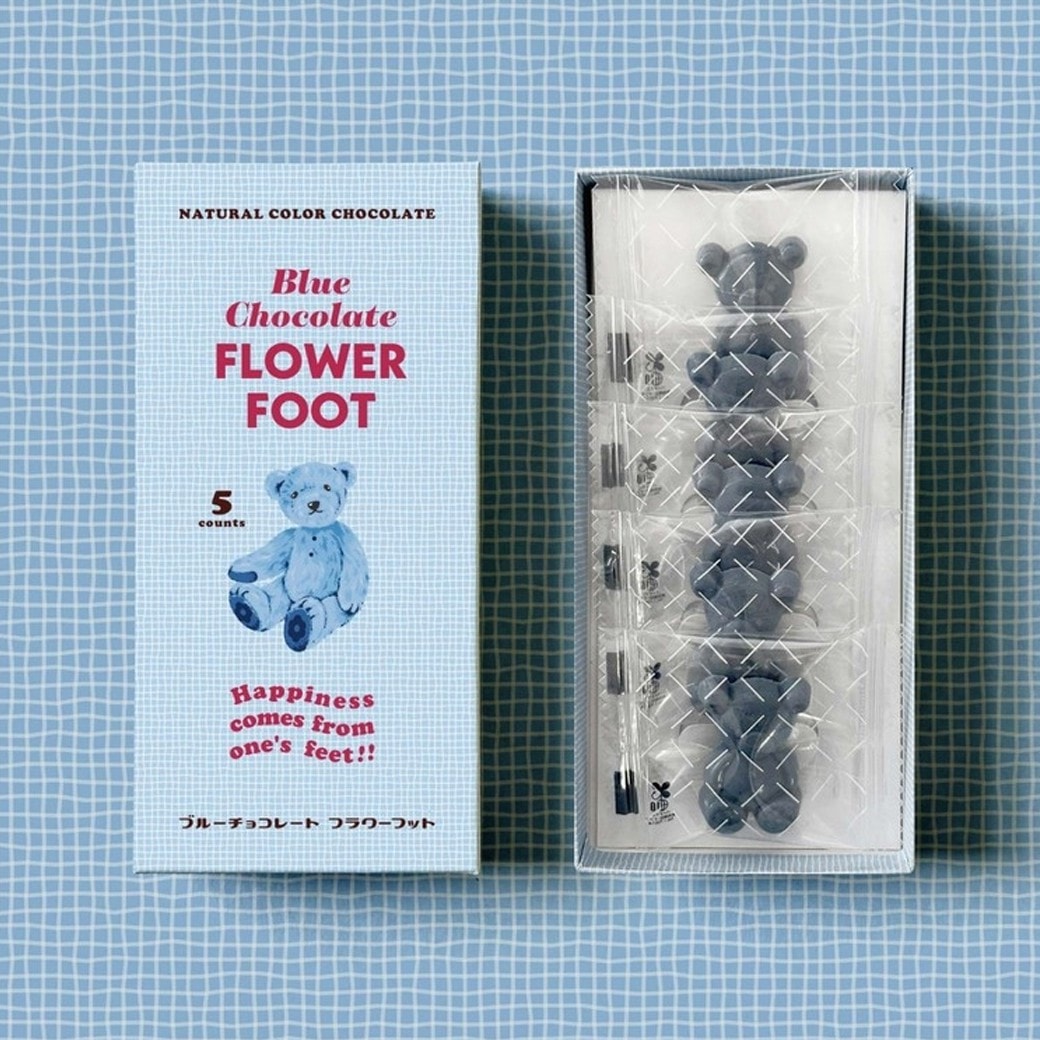 ブルーチョコレート フラワーフット 5枚入