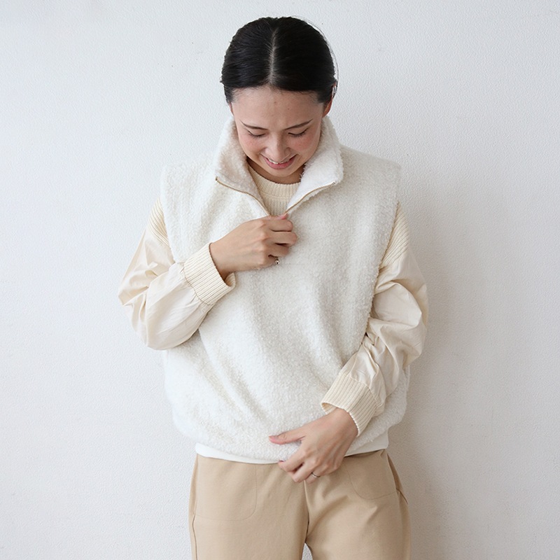 MIXボアハーフZIPベスト【返品不可】