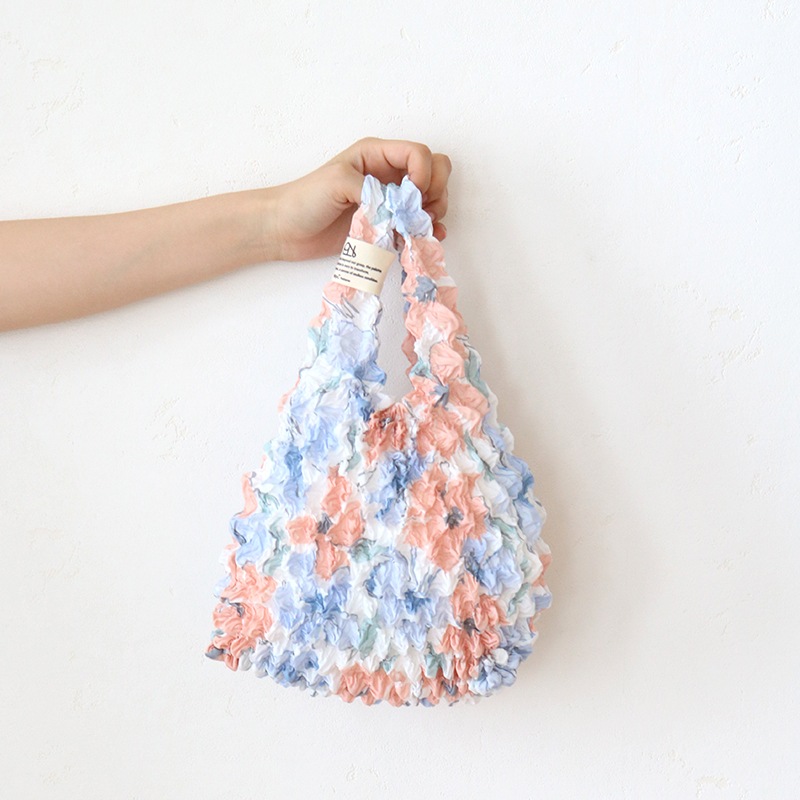 しぼりバッグ フラワーウォールオレンジ