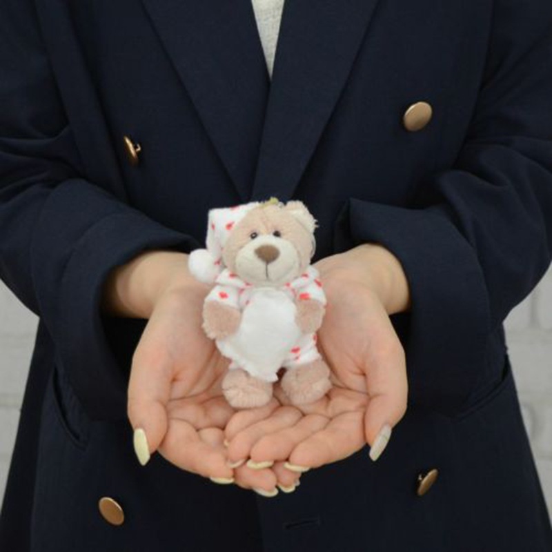NICI キーホルダー ラブベアハートパジャマ 10cm