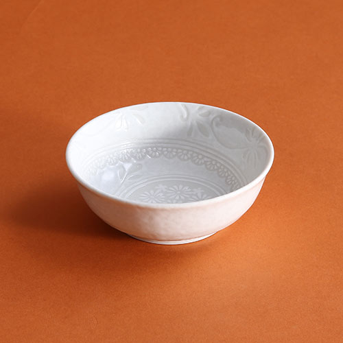 白雪花三島4寸鉢