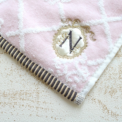 フラワーイニシャル タオルハンカチN