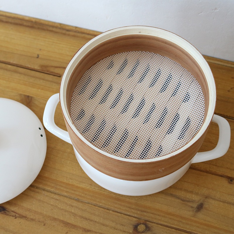 富士ホーロー せいろ付きホーロー鍋18cm ホワイト