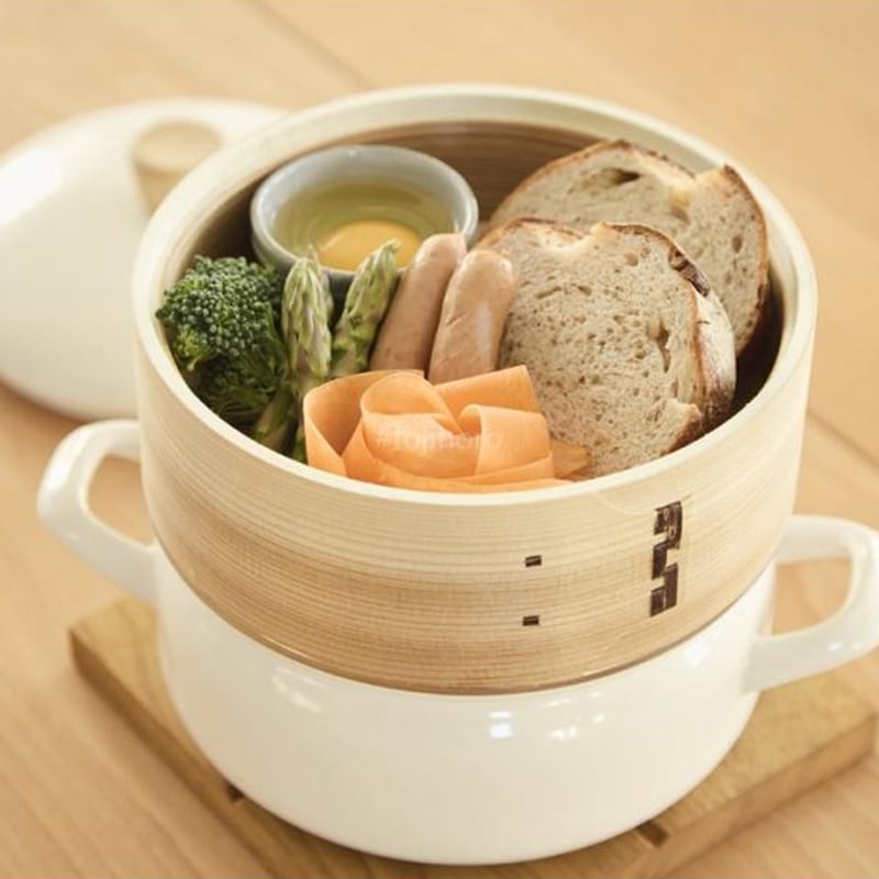 富士ホーロー せいろ付きホーロー鍋18cm ホワイト | ハンプティー