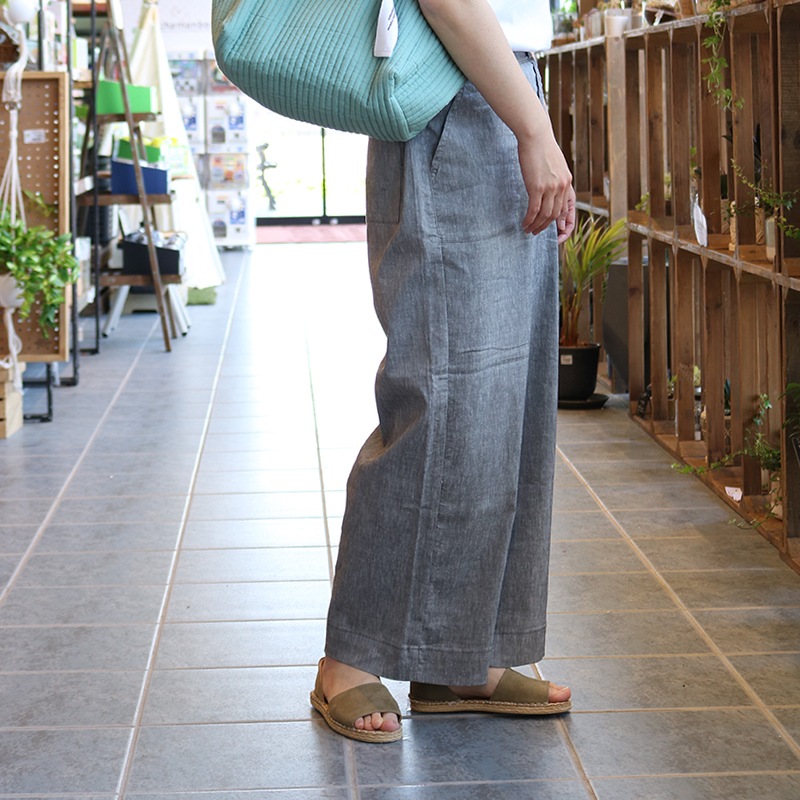 トリックジップ涼しい麻のロングワイド CGY