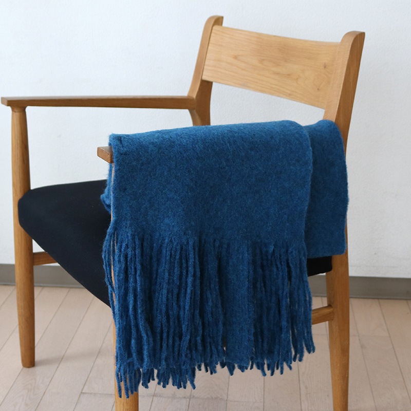 メランジモヘアマフラー BLU