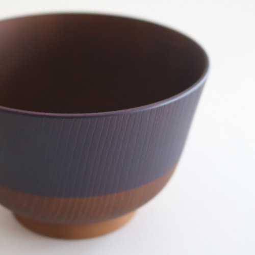 日本伝統色 塗分汁椀 茄子紺