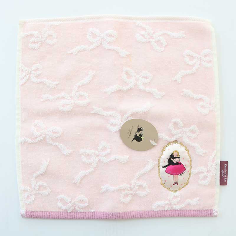 くらはしれい プリントアップリケハンカチ PNK