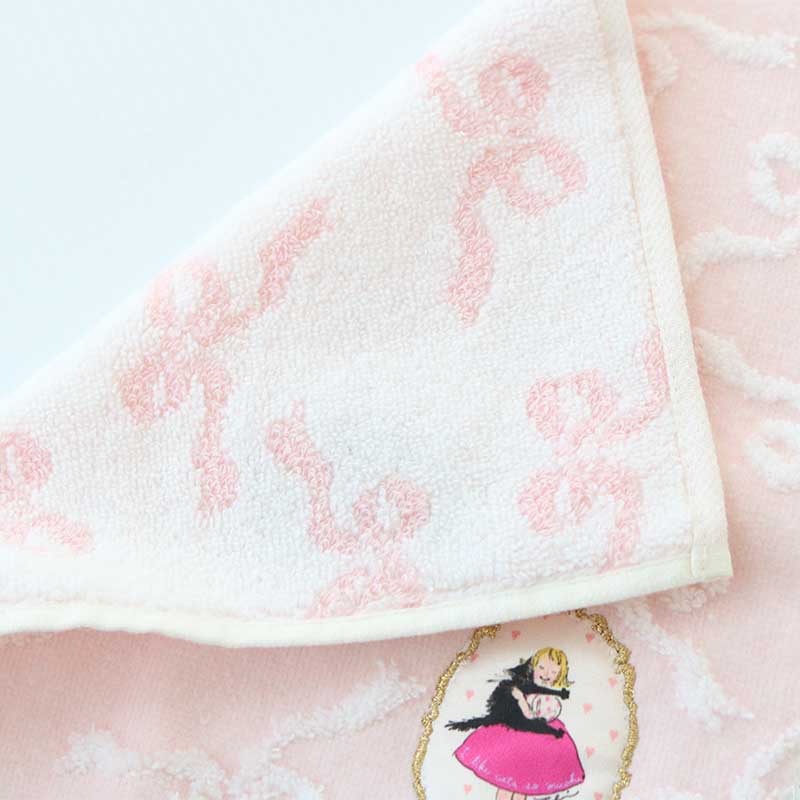 くらはしれい プリントアップリケハンカチ PNK