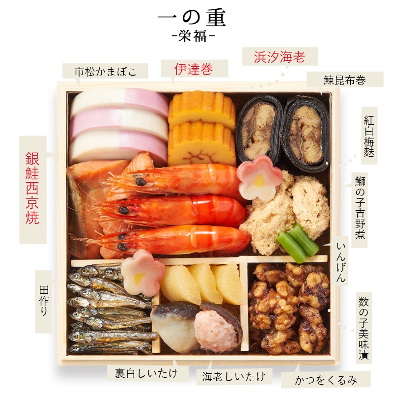 栄福(ハンプティーのおせち2026) 純和風 二段重 1～2人用【12月30日お