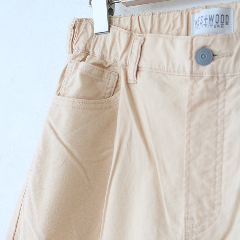 トリックジップ ピーチライクコットンのタックパンツ BE