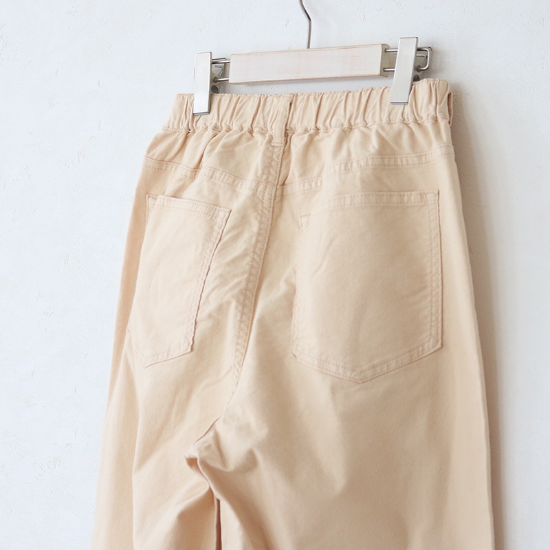 トリックジップ ピーチライクコットンのタックパンツ BE