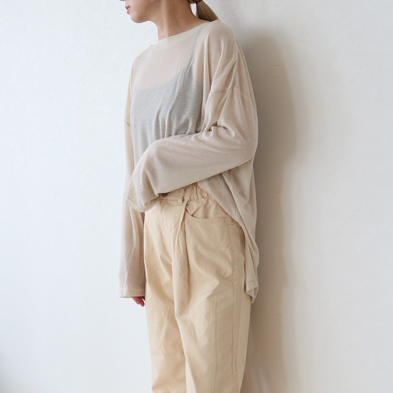 トリックジップ ピーチライクコットンのタックパンツ BE