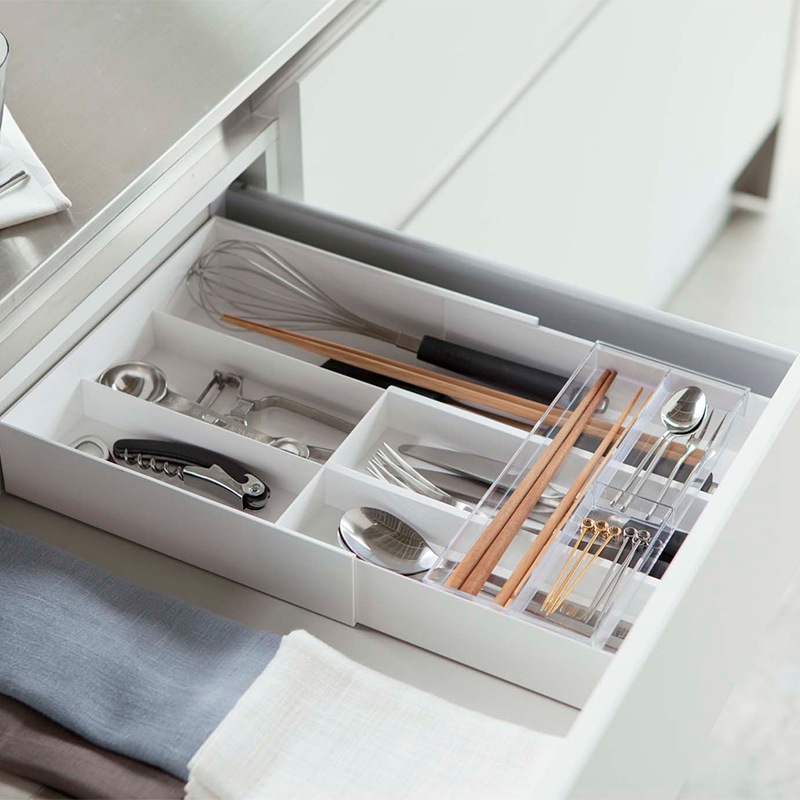 伸縮&スライド カトラリートレー タワー WH