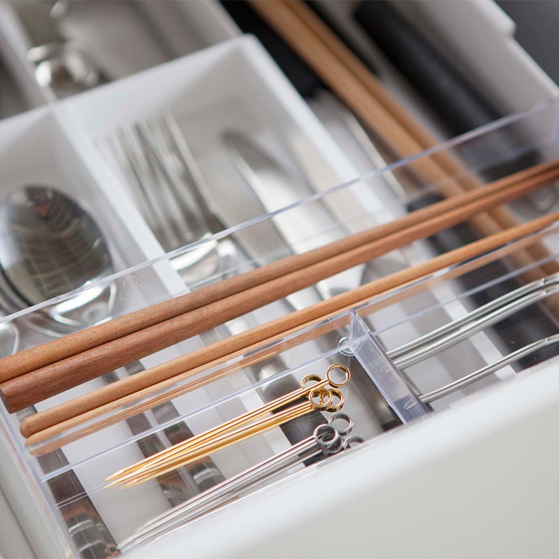 伸縮&スライド カトラリートレー タワー WH