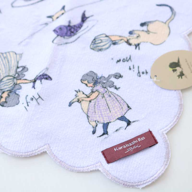 くらはしれい プリントスカラップハンカチ PPL