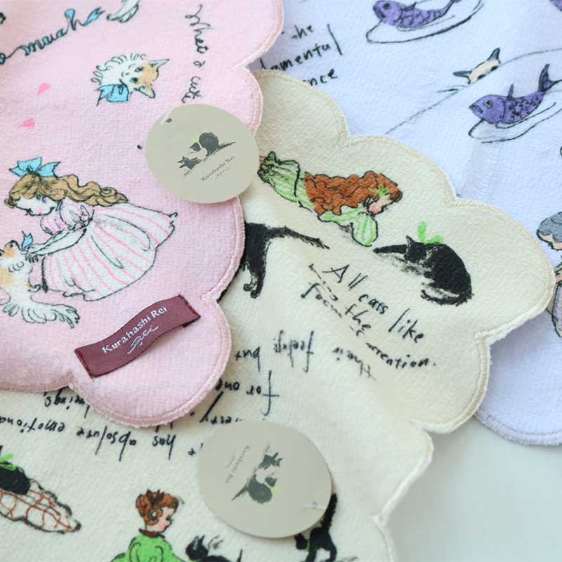 くらはしれい プリントスカラップハンカチ PPL