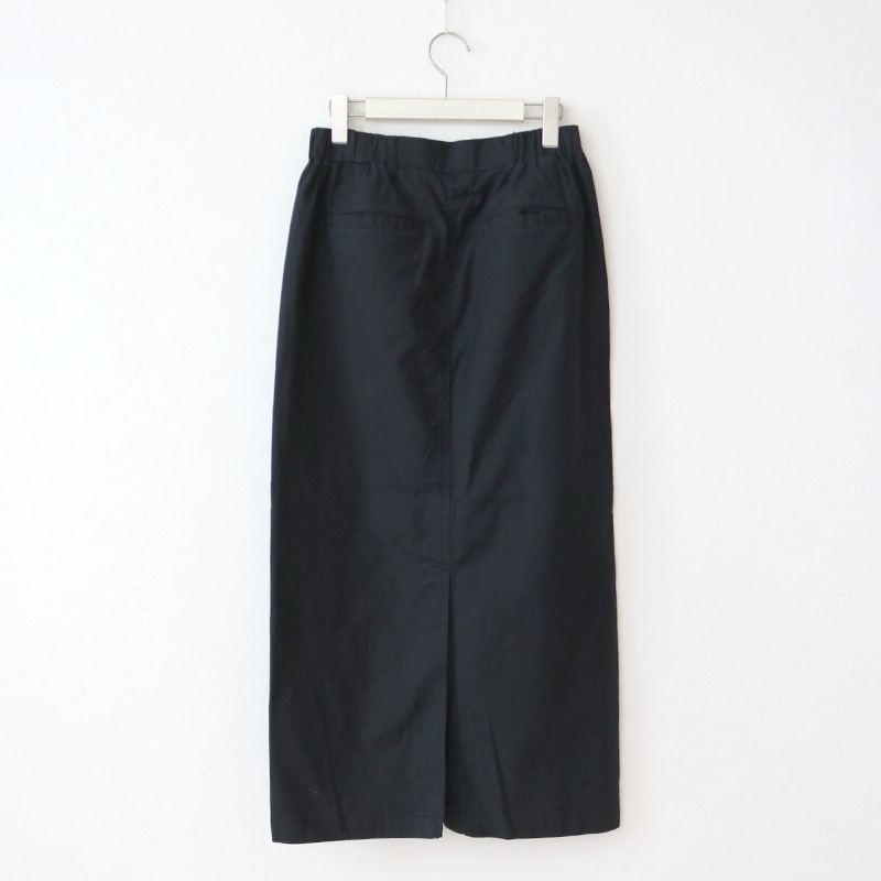 トリックジップ 綿麻オックスのロングスカート BK