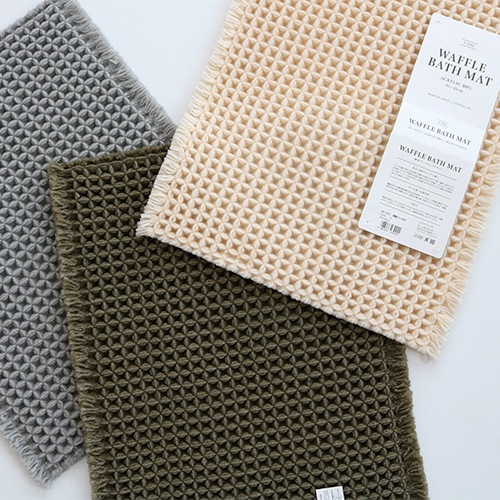 瞬乾ワッフルバスマットS GY