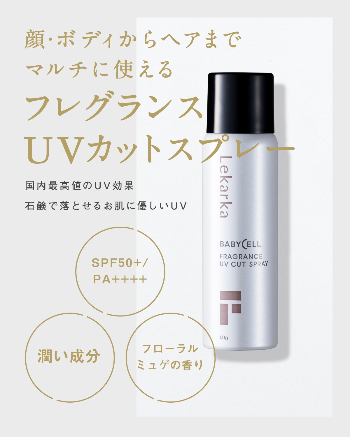 【正規品販売店】レカルカ Lekarka FRAGRANCE UV CUT SPRAY フレグランスUVカットスプレー 60g