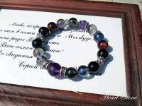 男性の為のオシャレなアメジストブレス【ツクヨミ】