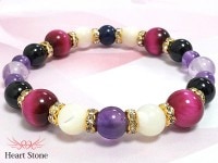 幅広い年齢層に愛されるデザイン★ピンクタイガーアイ×アメジスト×ラピス