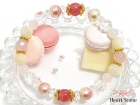 【数量限定】アウトレットインカローズ使用！グラデーションカラーコットンパールブレスレット|シンプル派 レディース