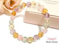 宝石質色んな天然石MIXスターカットブレスレット