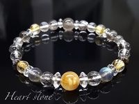 【一点物】ラリマー ハート♥️キラキラお姫様天然石ブレスレット 一点物】ラリマー ハート♥️キラキラお姫様天然石ブレスレット