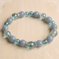 【まるで寛大な天をイメージさせる色合い＋。】豊かさと成功へと導く祈りブレスレット★AQUA　ANJEL（アクアエンジェル）|シンプル派 レディース