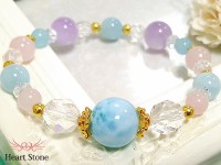 【数量限定/ラリマー入荷】ココロオドル大玉13mmラリマーブレスレット|シンプル派 レディース