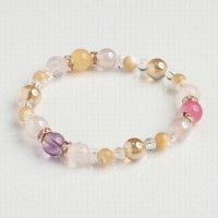 南アフリカ産アメジストｘアラゴナイトｘワインレッドアゲートMix★|シンプル派 レディース