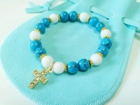 【お試しパワーストーン２５００円シリーズ＋。】仕事を成功へと導き害から守る＋。TurquoiseCross★|お試しパワーストーン