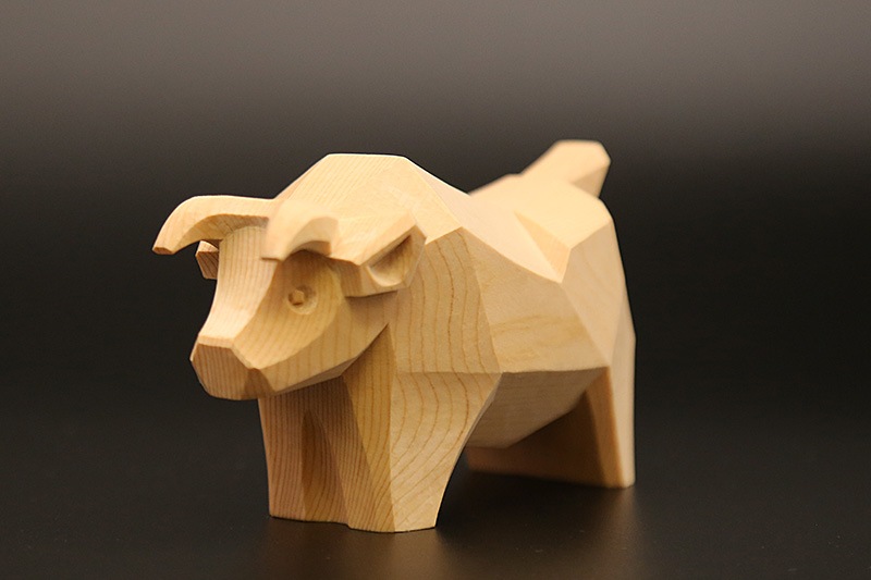 こころの木彫り「招福 うし」DVD+彫刻刀