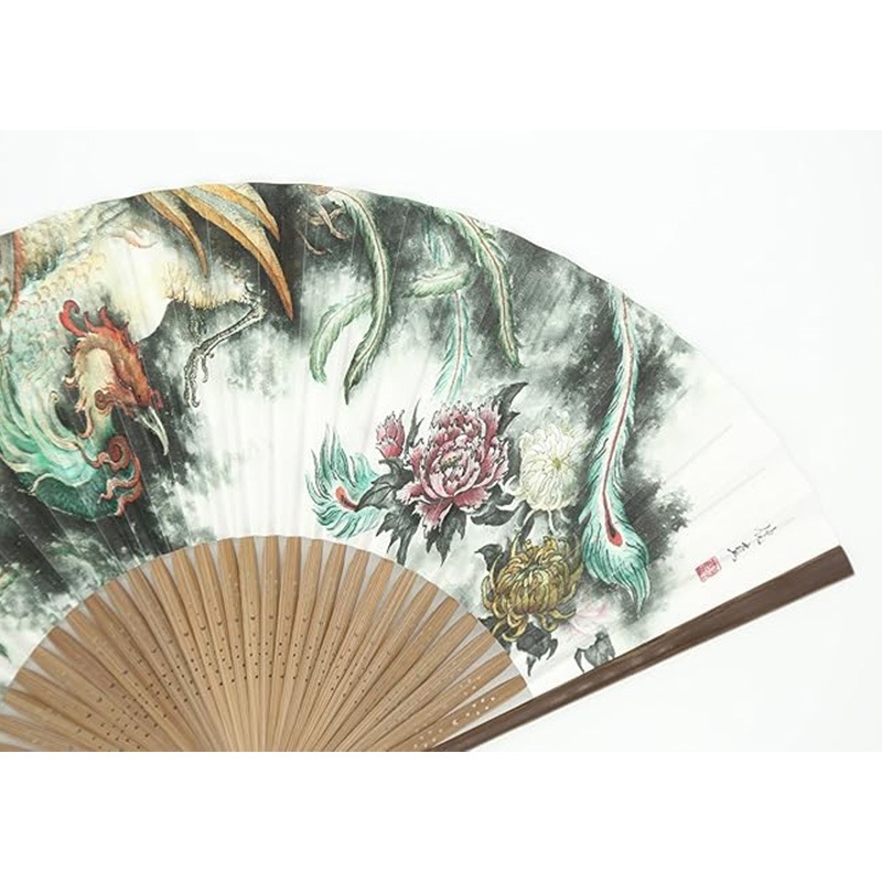 扇子 木彫刻師仏画師菊池侊藍 鳳凰画「花霞」