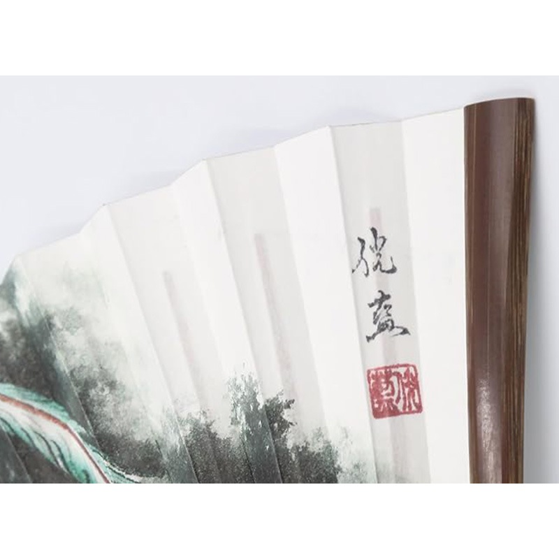 扇子 木彫刻師仏画師菊池侊藍 鳳凰画「花霞」