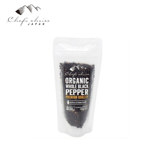 シェフズチョイス Chef's Choice オーガニックブラックペッパーホール 120g