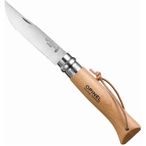 オピネル OPINEL ステンレススチール #8 革紐付