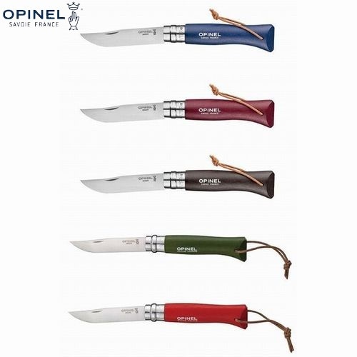 オピネル OPINEL ステンレススチール 革紐付 #8 Colorama