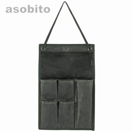 アソビト asobit ウォールポケット 防水帆布 オリーブ