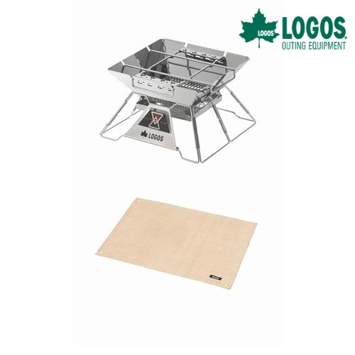 ロゴス LOGOS LOGOS the ピラミッドTAKIBI M+たき火台シート (80×60cm)お買い得2点セット